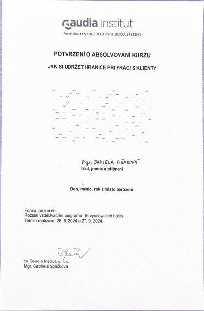 Osvědčení: Jak si udržet hranice při práci s klienty